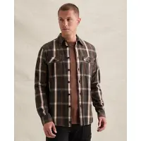 PME Legend Camisa 'Shirt with lumberjack check pattern and herringbone texture' marrón