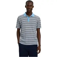 Selected Camiseta 'SLMJasper' azul cielo / marrón oscuro / blanco