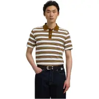 Selected Camiseta 'SLMJASPER' caramelo / marrón oscuro / blanco