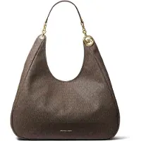 Michael Kors para mujer. 30F6GEJE7B Bolso de hombro Ellie grande con logotipo marrón (OSFA), Casual, Lona, outlet 2026.