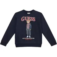 GUESS Sudadera azul noche / marrón / rojo oscuro / blanco