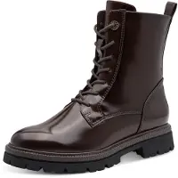 Marco Tozzi Botines con cordones marrón oscuro