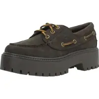 Timberland para mujer. TB0A2GVFW071 Náuticos con plataforma Stone Street marrón oscuro (37 W), Piel, 3 a 5cm, Cordones, Casual, o