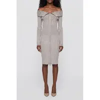 Guess Marciano GUESS Ls Kathryn Zipped Sw Grey Vanise Talla: XL | Vestidos Midi Outlet | Mujer | Gris