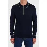 Paul Smith Mens Sweater Zip Neck Very Dark Navy Talla: S | Jerséis Outlet | Hombre | Azul