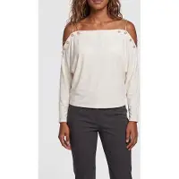 Guess Marciano GUESS Adri Top Pale Pearl Talla: M | Manga Larga Outlet | Mujer | Blanco