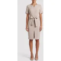 Guess Marciano GUESS Bessy Slim Ss Midi D Light Beige Multi. Talla: 40 | Vestidos Midi Outlet | Mujer | Marrón
