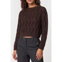 Guess Marciano GUESS Adenora Stitched Swt Chocolate Brownie Mu Talla: L | Sudaderas con Capucha Outlet | Mujer | Marrón