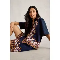 White Stuff Bella Linen Blend Resort Shirt Navy Multi Talla: 8 | Camisas Outlet | Mujer | Blanco