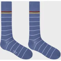 Paul Smith Men Sock Haider Pinstripe Cobalt Blue Talla: OS | Ropa Interior Outlet | Hombre | Azul