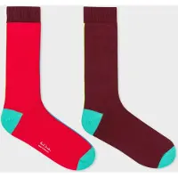 Paul Smith Men Sock Vertical Blk Burgundy/ Borde Talla: OS | Ropa Interior Outlet | Hombre | Marrón