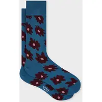 Paul Smith Men Sock Big Flower Petrol Green Talla: OS | Ropa Interior Outlet | Hombre | Verde
