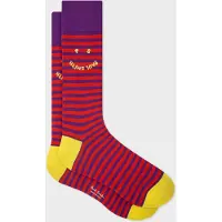 Paul Smith Men Sock Happy Stripe Dark Violet Talla: OS | Ropa Interior Outlet | Hombre | Púrpura