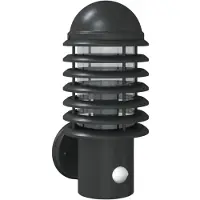 vidaXL Lámpara de exterior para pared, marca , color negro, acero inoxidable, con sensor de movimiento