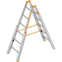 Layher , modelo 1061, escalera de mano con peldaños, 2 x 6 peldaños