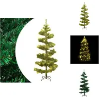 vidaXL Árbol de Navidad espiral con iluminación y soporte, color verde, 180 cm - Árboles de Navidad