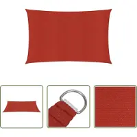 The Living Store Tienda Living, toldo solar, 160 g/m², color rojo, 5x7 metros, fabricado en HDPE