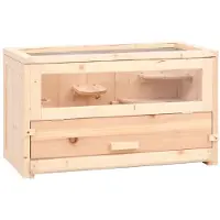 vidaXL Jaula para hámster, 60x30x35 cm, madera maciza de abeto