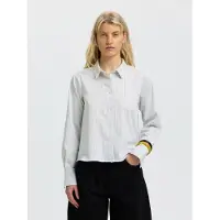 Selected Blusa 'SLWROMIE' azul / mostaza / blanco