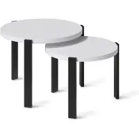 Vicco Conjunto de mesas de centro Norin Blanco/ 60 x 60 cm, Model 61833