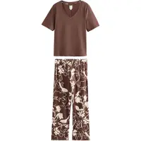 Next Pijama marrón / blanco