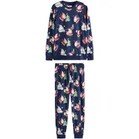 Next Pijama largo navy / verde / rojo / blanco