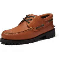 Timberland para hombre. TB0A2PDQAJW1 Náuticos de piel Authentic marrón (44.5 W), Plano, Cordones, Casual, Clásico, outlet 2026.