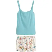 Next Pijama de pantalón corto crema / azul claro / naranja / rosa
