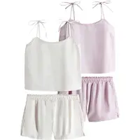 The Set Pijama de pantalón corto crema / rosa pastel