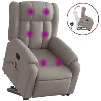 Sonstiges Sillón reclinable de masaje elevable tela gris taupé