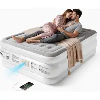 Youjia Colchón inflable con bomba integrada – Auto inflado, tarda 2,5 minutos. Se infla rápidamente, para 2 personas