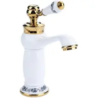 Merkloos Grifo antiguo de latón para lavabo – Grifo mezclador – Grifos para baño – Ahorro de agua – Alta calidad – Fácil instalación – Grifo para baño