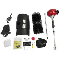 StarTech.com Máquina barredora a gasolina - Escoba manual de alta potencia - Motor de 2 tiempos, 2,3 CV - 8.500 U/min - Cepillo de nylon de 52 cm - Velocidad ajustable - Depósito de 1 l - Color: rojo