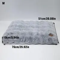 StarTech.com Cama para perros ultra suave - Cama de peluche para mascotas - Calmante, con base de espuma gruesa, funda desmontable, lavable a máquina, tamaño M - Azul grisáceo
