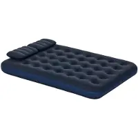 StarTech.com Colchón inflable para 2 personas - Cama doble inflable - Con bomba manual - Superficie de descanso suave y resistente - Ideal para camping y para invitados - 203x152x22 cm - Azul
