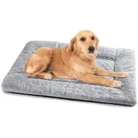 Markenlos Cama para perros, lavable, de 90 x 60 cm, antideslizante, para perros de tamaño mediano, color gris