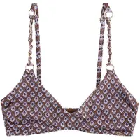 Next Top de bikini azul / marrón oscuro / blanco