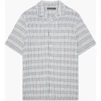 French Connection Horver Viscose Ss Salt/marine Talla: S | Camisas Casuales Outlet | Hombre