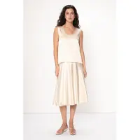 VIVEH Veya Skirt Champagne Talla: 34/36 | Faldas Midi Outlet | Mujer | Blanco