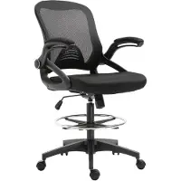 Vinsetto Silla de escritorio con respaldo de malla, ergonómica, con ruedas, giratoria, color negro