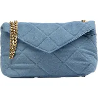 Faina Bolso de hombro azul denim / oro