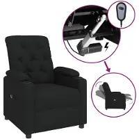 vidaXL Sillón reclinable eléctrico, color negro, tapizado en tela