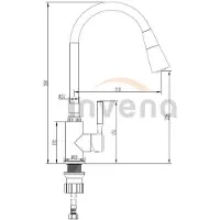 Invena HULA PLUS BZ-85-P05-L, grifo para lavaplatos, color gris