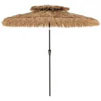 Northix Sombrilla hawaiana estilo Tiki para terraza, 247 cm, material: paja de polietileno