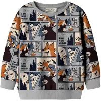 Name it Sudadera 'NMMOSWALDY' crema / cognac / marrón oscuro / gris