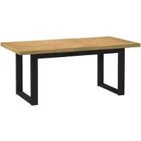 vidaXL Mesa de comedor NOAIN, patas en forma de U, 180x90x75 cm, madera maciza de pino