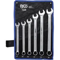 Bgs Juego de llaves de tubo con anillo y boca 1229, tamaño XXL, extra largas, de 21 a 32 mm, 6 piezas.