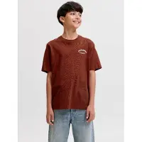Jack & Jones Junior Camiseta 'JJEBRANDES' crema / navy / marrón rojizo