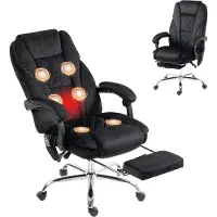 Vinsetto Silla de oficina con masaje de vibración, silla de escritorio ergonómica