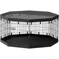 PawHut , jaula para cachorros, corral para cachorros, valla para cachorros con malla transpirable, color